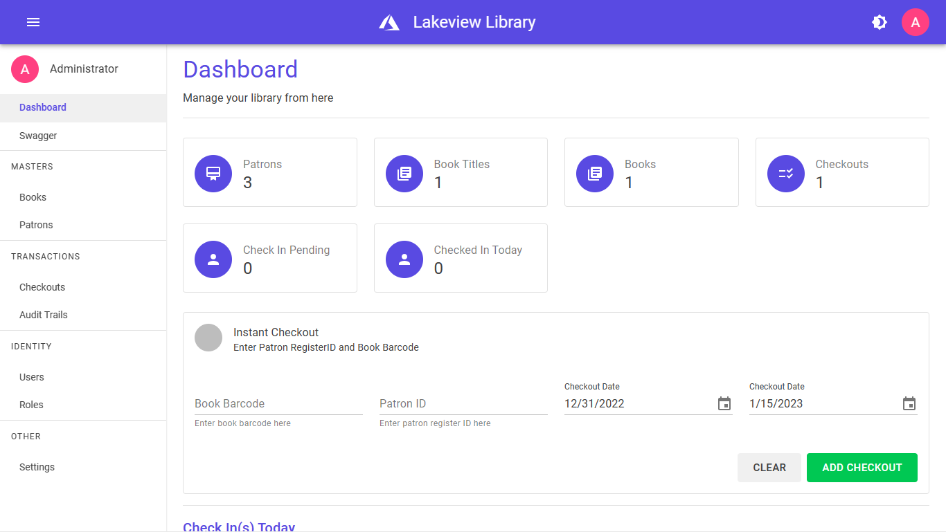 Screenshots of the Endurance application