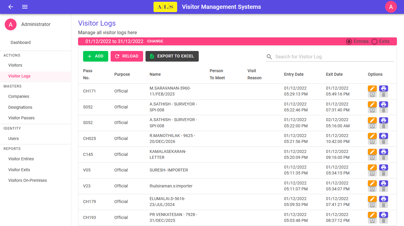Screenshots of the Resurgence application
